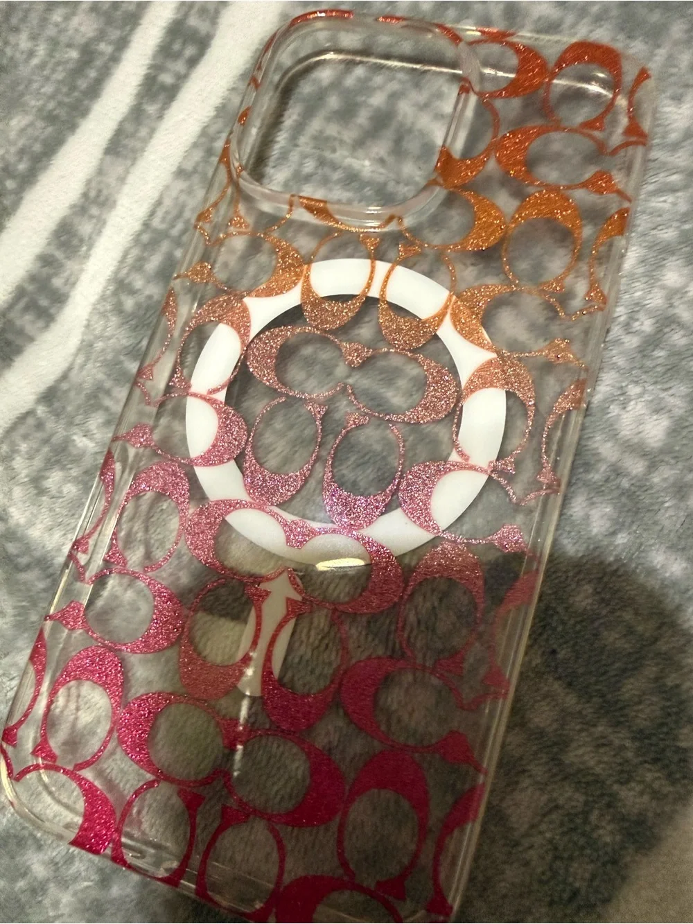 COACH Gradient Pattern Phone Case - Pink & Orange